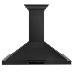 ZLINE 30" Convertible Vent Wall Mount Range Hood in Black Stainless Steel with Crown Molding (BSKBNCRN-30)