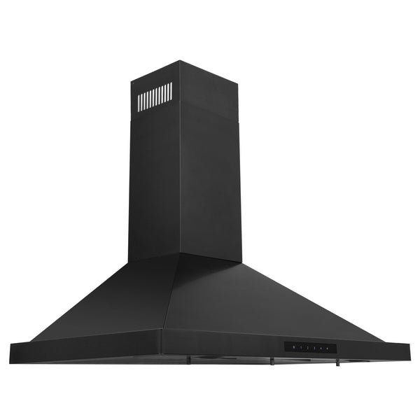 ZLINE 24" Convertible Wall Mount Range Hood in Black Stainless Steel with Set of 2 Charcoal Filters, LED lighting and Dishwasher-Safe Baffle Filters (BSKBN-CF-24)