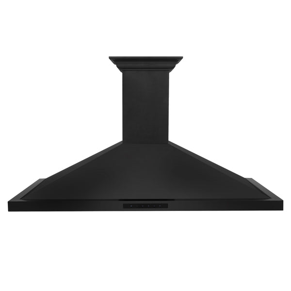 48" ZLINE CrownSound™Ducted Vent Wall Mount Range Hood in Black Stainless Steel with Built-in Bluetooth Speakers (BSKBNCRN-BT-48)