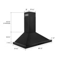 ZLINE 30 in. Convertible Vent Wall Mount Range Hood in Black Stainless Steel, Handle Open Box-Good Condition