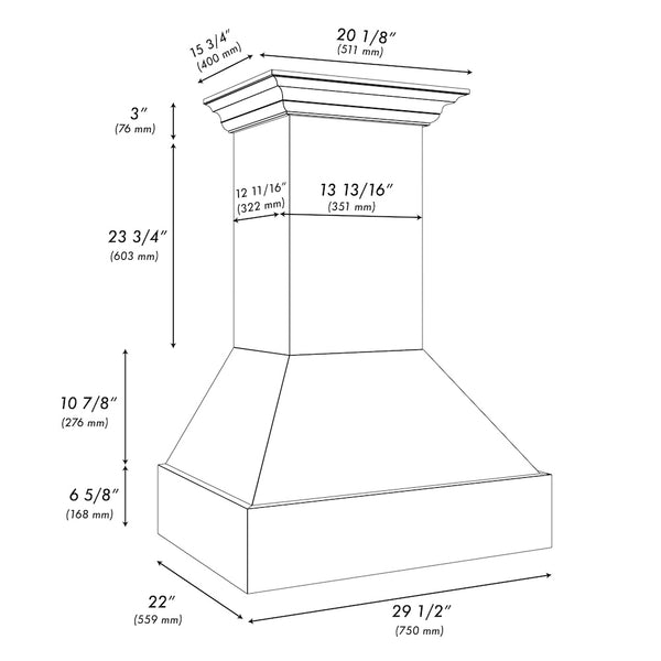 ZLINE 30 in. Wooden Wall Mount Range Hood in Rustic Bright White Finish (355WW-30)