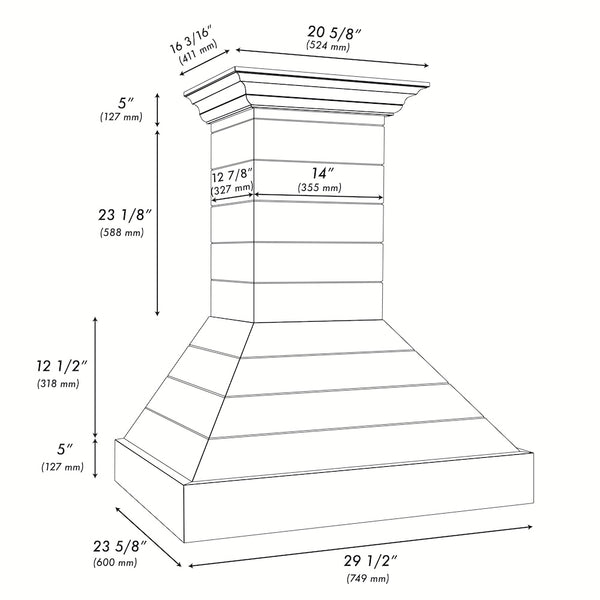 ZLINE 30 in. Wooden Wall Mount Range Hood in Rustic Shiplap Bright White Finish with Stainless Steel Accents (365WW-30)
