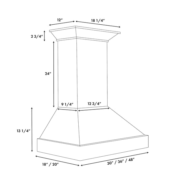 ZLINE 30 in. Wooden Wall Mount Range Hood in Smooth Bright White Finish (KBWW-30)