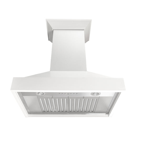 ZLINE 30 in. Wooden Wall Mount Range Hood in Smooth Bright White Finish (KBWW-30)