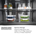 ZLINE 36 in. 19.6 cu. ft. Panel Ready French Door Built-In Bottom Freezer Refrigerator with Water Dispenser and Ice Maker with Graphite Gray Interior, Open Box-Great Condition