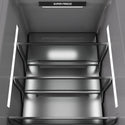 ZLINE Autograph Edition 18 in. 8.6 cu. ft. Left Hinge Column Freezer in Black Stainless Steel with Graphite Gray Interior and Polished Gold Accents (RCFVLZ-BS-18-G)