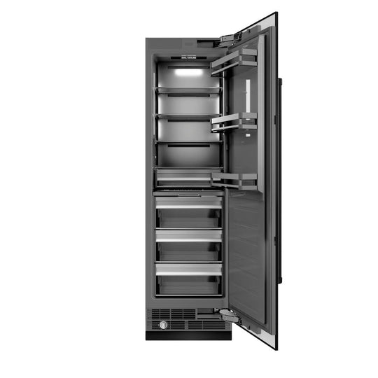 ZLINE 24 in. 12.5 cu. ft. Column Refrigerator in Black Stainless Steel with Graphite Gray Interior (RCRV-BS-24)