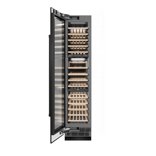 ZLINE 18 in. 9.0 cu. ft. Triple Zone 68 Bottle Left Hinge Column Wine Cooler in Black Stainless Steel (RCWVL-BS-18)