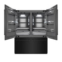 ZLINE 60 in. 32.2 cu. ft. French Door Built-In Bottom Freezer Refrigerator with Water Dispensers and Ice Makers in Black Stainless Steel with Graphite Gray Interior (GRBIV-BS-60)