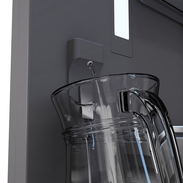 ZLINE Autograph Edition 60 in. 32.2 cu. ft. French Door Built-In Bottom Freezer Refrigerator with Water Dispenser and Ice Maker in Black Stainless Steel with Graphite Gray Interior and Polished Gold Helix Handles (GRBIVZ-BS60KG)