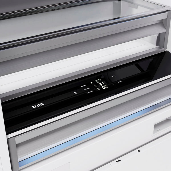 ZLINE 36 in. 19.8 cu. ft. Built-In Bottom Freezer Refrigerator with Water Dispenser and Ice Maker in Black Stainless Steel (RBIT-BS-36)