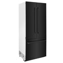 ZLINE 36" 19.6 cu. ft. Built-In 3-Door French Door Freezer Refrigerator with Internal Water and Ice Dispenser in Black Stainless Steel (RBIV-BS-36)