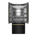 ZLINE Autograph Edition 36 in. 19.6 cu. ft. French Door Built-In Bottom Freezer Refrigerator with Water Dispenser and Ice Maker in Black Stainless Steel with Stainless Steel Interior and Polished Gold Accents (SRBIVZ-BS-36-G)