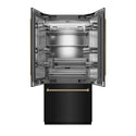 ZLINE Autograph Edition 36 in. 19.6 cu. ft. French Door Built-In Bottom Freezer Refrigerator with Water Dispenser and Ice Maker in Black Stainless Steel with Stainless Steel Interior and Polished Gold Helix Handles (SRBIVZ-BS36KG)