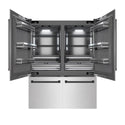 ZLINE Autograph Edition 60 in. 32.2 cu. ft. French Door Built-In Bottom Freezer Refrigerator with Water Dispenser and Ice Maker in Satin Stainless Steel with Graphite Gray Interior and Matte Black Accents (GRBIVZ-SN-60-MB)