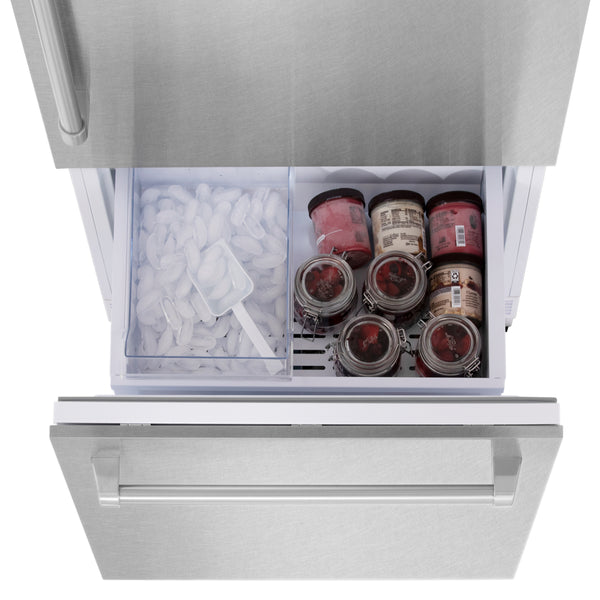 ZLINE 30" 16.1 cu. ft. Built-In 2-Door Bottom Freezer Refrigerator with Internal Water and Ice Dispenser in Fingerprint Resistant Stainless Steel (RBIV-SN-30)