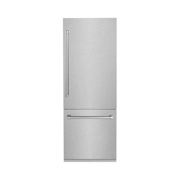 ZLINE 30" 16.1 cu. ft. Built-In 2-Door Bottom Freezer Refrigerator with Internal Water and Ice Dispenser in Fingerprint Resistant Stainless Steel (RBIV-SN-30)