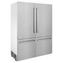 ZLINE 60 in. 32.2 cu. ft. French Door Built-In Bottom Freezer Refrigerator with Water Dispensers and Ice Makers in DuraSnow® Stainless Steel (RBIV-SN-60)