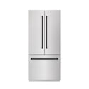 ZLINE Autograph Edition 36 in. 19.6 cu. ft. French Door Built-In Bottom Freezer Refrigerator with Water Dispenser and Ice Maker in Satin Stainless Steel with Stainless Steel Interior and Matte Black Accents (SRBIVZ-SN-36-MB)