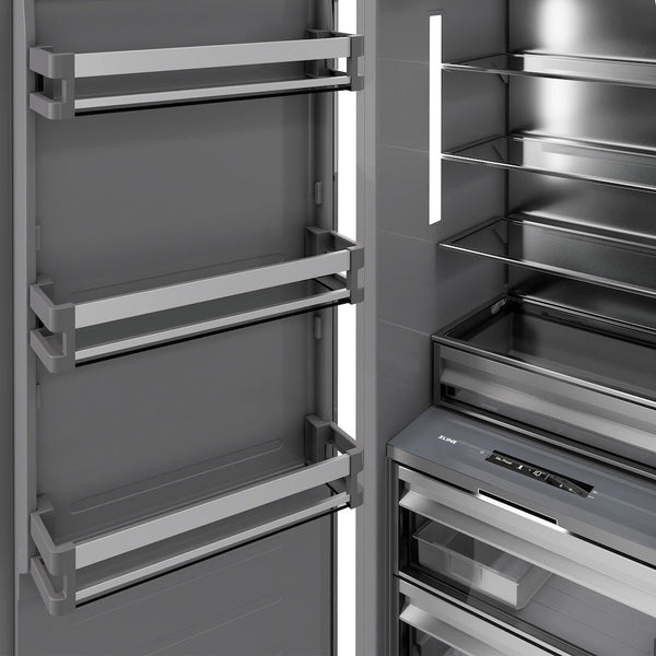 ZLINE 18 in. 8.6 cu. ft. Panel Ready Left Hinge Column Freezer with Graphite Gray Interior, Open Box-Good Condition