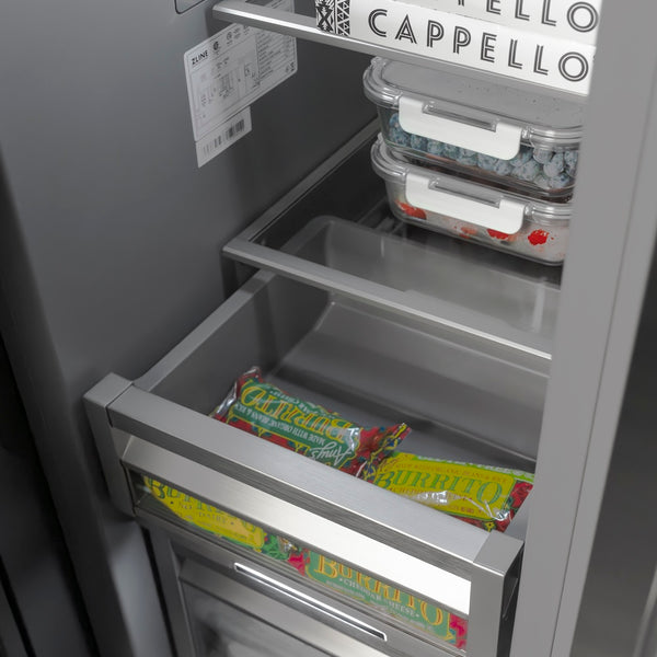 ZLINE 18 in. 8.6 cu. ft. Panel Ready Left Hinge Column Freezer with Graphite Gray Interior, Open Box-Great Condition