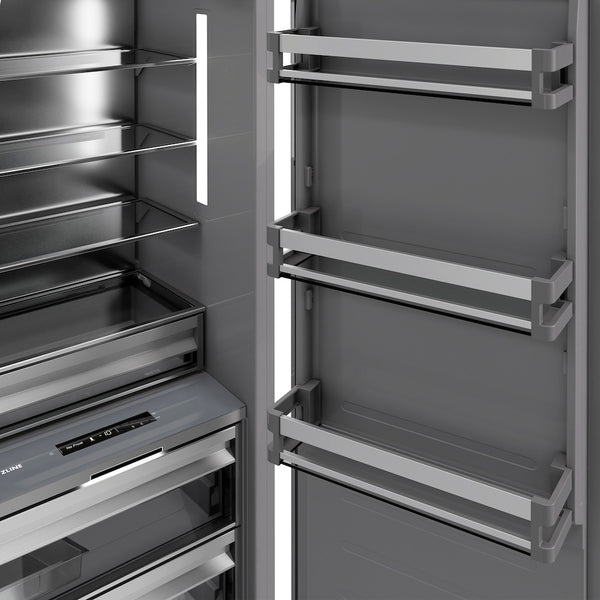 ZLINE 18 in. 8.6 cu. ft. Panel Ready Right Hinge Column Freezer with Graphite Gray Interior, Open Box-Great Condition