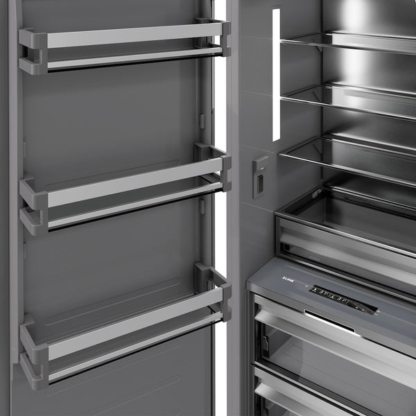 ZLINE 24 in. 12.5 cu. ft. Panel Ready Column Refrigerator with Graphite Gray Interior, Open Box-Great Condition
