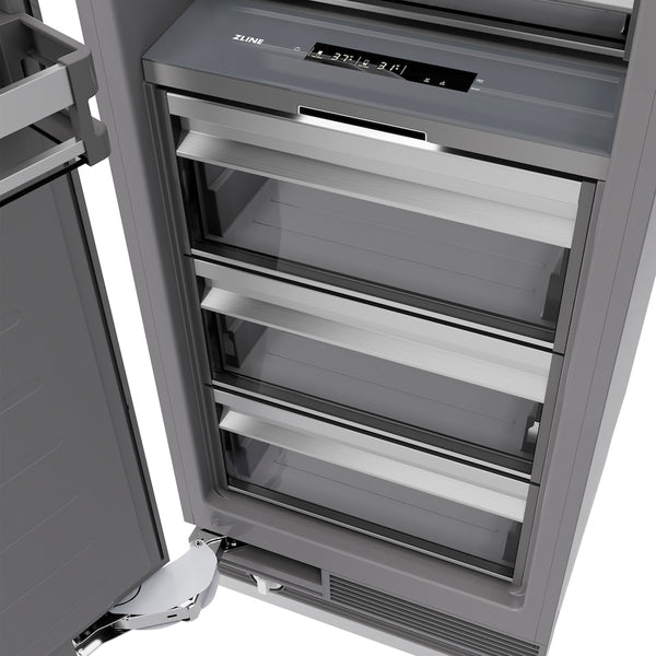 ZLINE 24 in. 12.5 cu. ft. Panel Ready Column Refrigerator with Graphite Gray Interior, Open Box-Great Condition