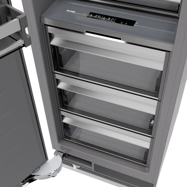 ZLINE 24 in. 12.5 cu. ft. Panel Ready Column Refrigerator with Graphite Gray Interior, Open Box-Good Condition