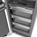 ZLINE Autograph Edition 24 in. 12.5 cu. ft. Panel Ready Column Refrigerator with Graphite Gray Interior and Champagne Bronze Accents (RBCRVZ-24-CB) close-up detail, drawers.
