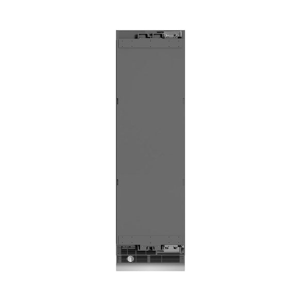 ZLINE Autograph Edition 24 in. 12.5 cu. ft. Panel Ready Column Refrigerator with Graphite Gray Interior and Champagne Bronze Accents (RBCRVZ-24-CB) front, closed.