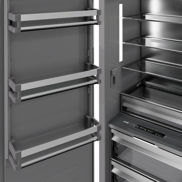 ZLINE Autograph Edition 30 in. 16.7 cu. ft. Panel Ready Column Refrigerator with Graphite Gray Interior and Champagne Bronze Accents (RBCRVZ-30-CB)