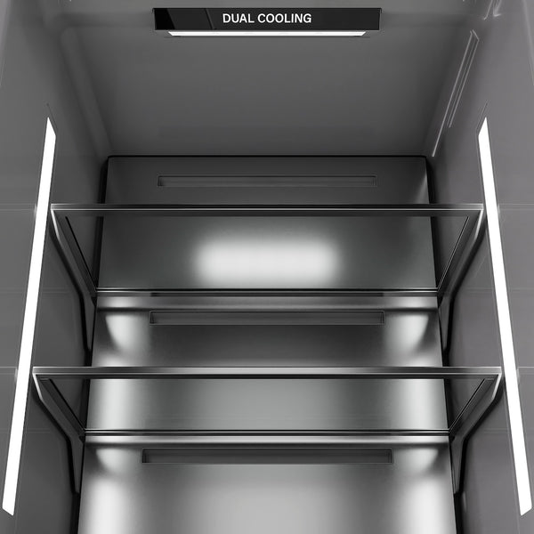 ZLINE Autograph Edition 30 in. 16.7 cu. ft. Panel Ready Column Refrigerator with Graphite Gray Interior and Champagne Bronze Accents (RBCRVZ-30-CB)