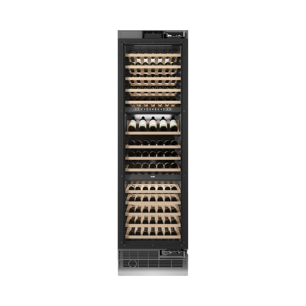 ZLINE 24 in. 12.4 cu. ft. Triple Zone 100 Bottle Panel Ready Column Wine Cooler, Open Box-Great Condition