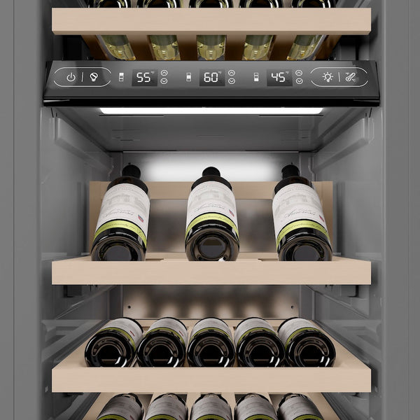 ZLINE 18 in. 9.0 cu. ft. Triple Zone 68 Bottle Panel Ready Left Hinge Column Wine Cooler, Open Box-Good Condition
