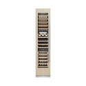 ZLINE 18 in. 9.0 cu. ft. Triple Zone 68 Bottle Panel Ready Left Hinge Column Wine Cooler (RBCWVL-18) front, closed, with custom panel.