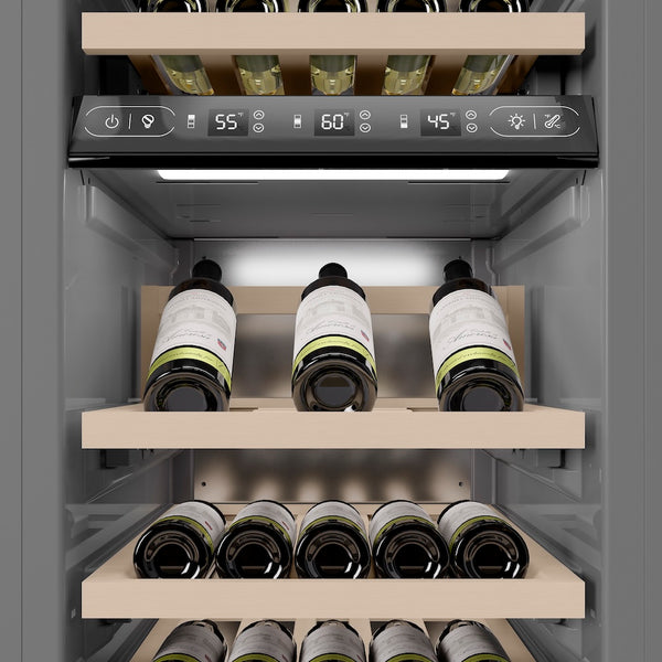 ZLINE 18 in. 9.0 cu. ft. Triple Zone 68 Bottle Panel Ready Right Hinge Column Wine Cooler, Open Box-Great Condition