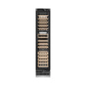ZLINE Autograph Edition 18 in. 9.0 cu. ft. Triple Zone 68 Bottle Panel Ready Right Hinge Column Wine Cooler with Champagne Bronze Accents (RBCWVRZ-18-CB) front, closed.
