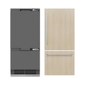 ZLINE 36 in. 19.8 cu. ft. Panel Ready Built-In Bottom Freezer Refrigerator with Water Dispenser and Ice Maker with Graphite Gray Interior, Open Box-Great Condition