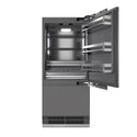 ZLINE 36 in. 19.8 cu. ft. Panel Ready Built-In Bottom Freezer Refrigerator with Water Dispenser and Ice Maker with Graphite Gray Interior, Open Box-Great Condition