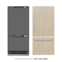 ZLINE 36 in. 19.8 cu. ft. Panel Ready Built-In Bottom Freezer Refrigerator with Water Dispenser and Ice Maker with Graphite Gray Interior, Open Box-Great Condition