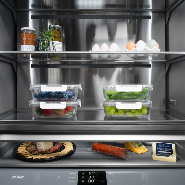 ZLINE 30 in. 16.1 cu. ft. Panel Ready Built-In Bottom Freezer Refrigerator with Water Dispenser and Ice Maker with Graphite Gray Interior (GRBIV-30)