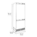 ZLINE 30 in. 16.1 cu. ft. Panel Ready Built-In Bottom Freezer Refrigerator with Water Dispenser and Ice Maker with Graphite Gray Interior, Open Box-Great Condition