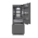 ZLINE 30 in. 16.1 cu. ft. Panel Ready Built-In Bottom Freezer Refrigerator with Water Dispenser and Ice Maker with Graphite Gray Interior, Open Box-Good Condition