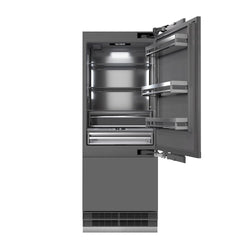 ZLINE 30 in. 16.1 cu. ft. Panel Ready Built-In Bottom Freezer Refrigerator with Water Dispenser and Ice Maker with Graphite Gray Interior, Open Box-Great Condition