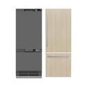 ZLINE 30 in. 16.1 cu. ft. Panel Ready Built-In Bottom Freezer Refrigerator with Water Dispenser and Ice Maker with Graphite Gray Interior, Open Box-Good Condition