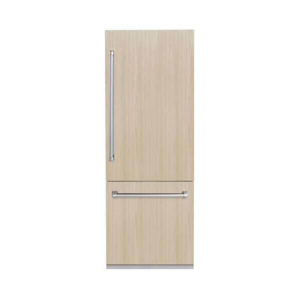 ZLINE 30 in. 16.1 cu. ft. Panel Ready Built-In Bottom Freezer Refrigerator with Water Dispenser and Ice Maker with Graphite Gray Interior, Open Box-Great Condition