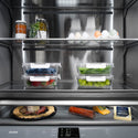 ZLINE 36 in. 19.6 cu. ft. Panel Ready French Door Built-In Bottom Freezer Refrigerator with Water Dispenser and Ice Maker with Graphite Gray Interior, Open Box-Great Condition