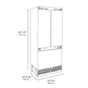 ZLINE 36 in. 19.6 cu. ft. Panel Ready French Door Built-In Bottom Freezer Refrigerator with Water Dispenser and Ice Maker with Graphite Gray Interior, Open Box-Great Condition