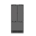 ZLINE 36 in. 19.6 cu. ft. Panel Ready French Door Built-In Bottom Freezer Refrigerator with Water Dispenser and Ice Maker with Graphite Gray Interior, Open Box-Great Condition